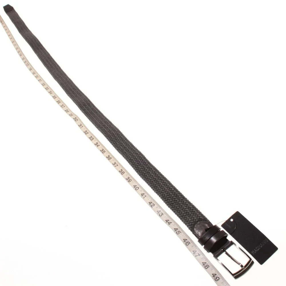Magnanni NWT Braided Belt Size XL (US 44+) in Gray Knit / Leather Made in Spain